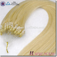 Alibaba Express cabello humano brasileño doble dibujado 11A grado 1g / strand micro loop anillo de extensión del pelo